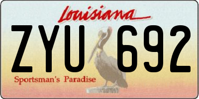 LA license plate ZYU692