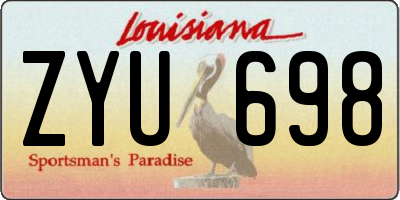 LA license plate ZYU698