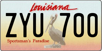 LA license plate ZYU700