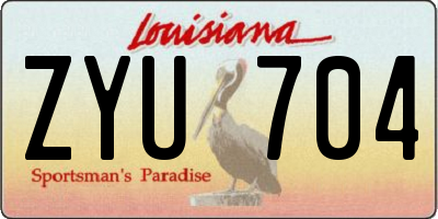 LA license plate ZYU704