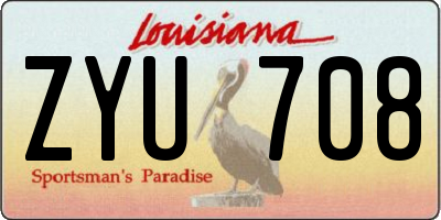 LA license plate ZYU708