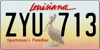 LA license plate ZYU713