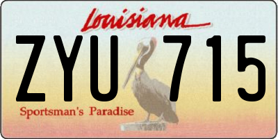 LA license plate ZYU715