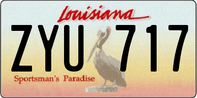 LA license plate ZYU717