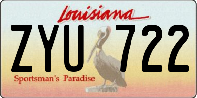 LA license plate ZYU722