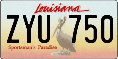 LA license plate ZYU750