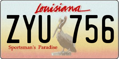LA license plate ZYU756