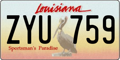 LA license plate ZYU759