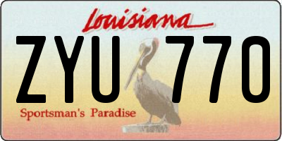 LA license plate ZYU770
