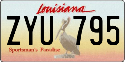 LA license plate ZYU795