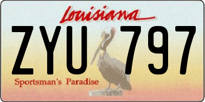 LA license plate ZYU797