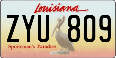 LA license plate ZYU809