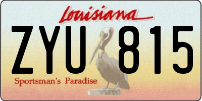 LA license plate ZYU815