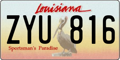LA license plate ZYU816
