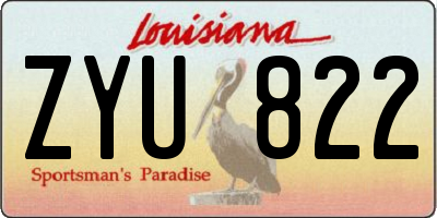 LA license plate ZYU822