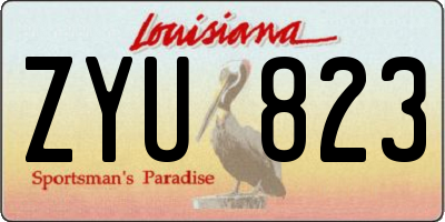 LA license plate ZYU823