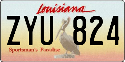 LA license plate ZYU824