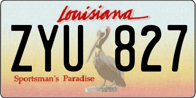 LA license plate ZYU827