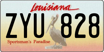 LA license plate ZYU828