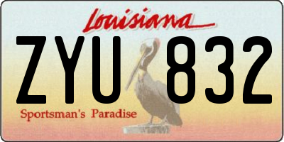 LA license plate ZYU832
