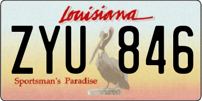 LA license plate ZYU846