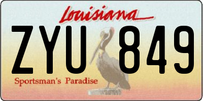 LA license plate ZYU849