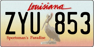 LA license plate ZYU853