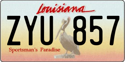 LA license plate ZYU857