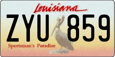 LA license plate ZYU859