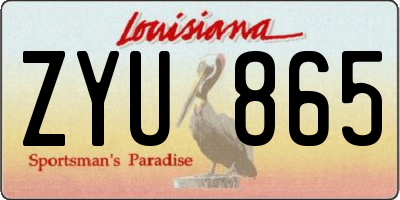 LA license plate ZYU865