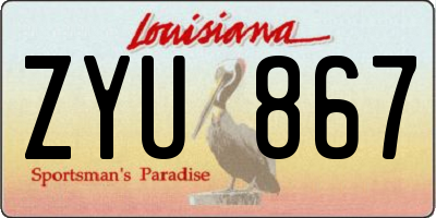 LA license plate ZYU867