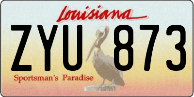 LA license plate ZYU873