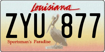 LA license plate ZYU877