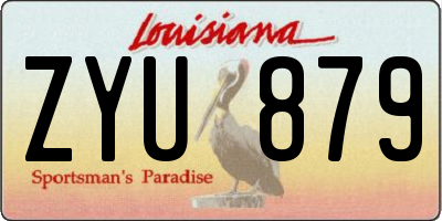 LA license plate ZYU879