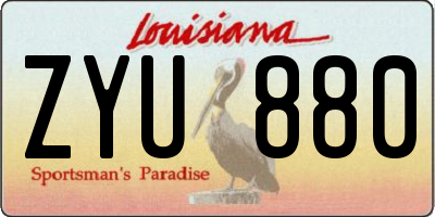 LA license plate ZYU880