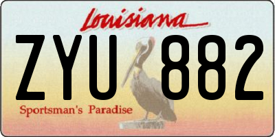 LA license plate ZYU882