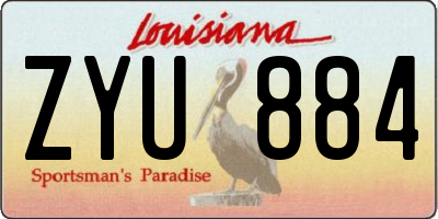 LA license plate ZYU884