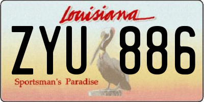 LA license plate ZYU886
