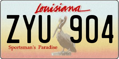 LA license plate ZYU904
