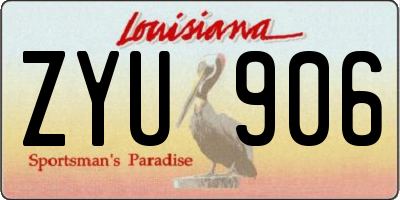 LA license plate ZYU906