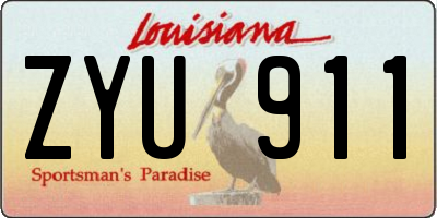LA license plate ZYU911