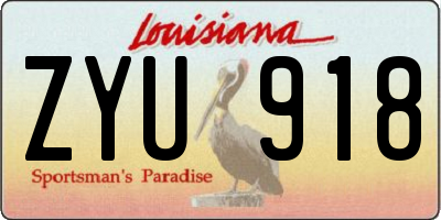 LA license plate ZYU918