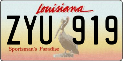 LA license plate ZYU919