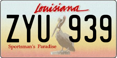 LA license plate ZYU939