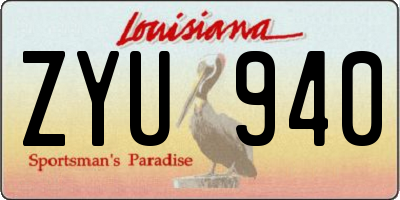LA license plate ZYU940