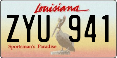 LA license plate ZYU941