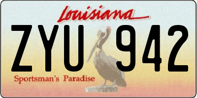 LA license plate ZYU942