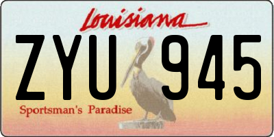 LA license plate ZYU945