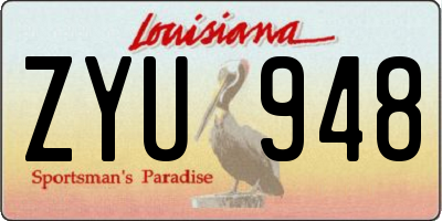 LA license plate ZYU948