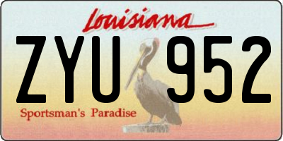 LA license plate ZYU952